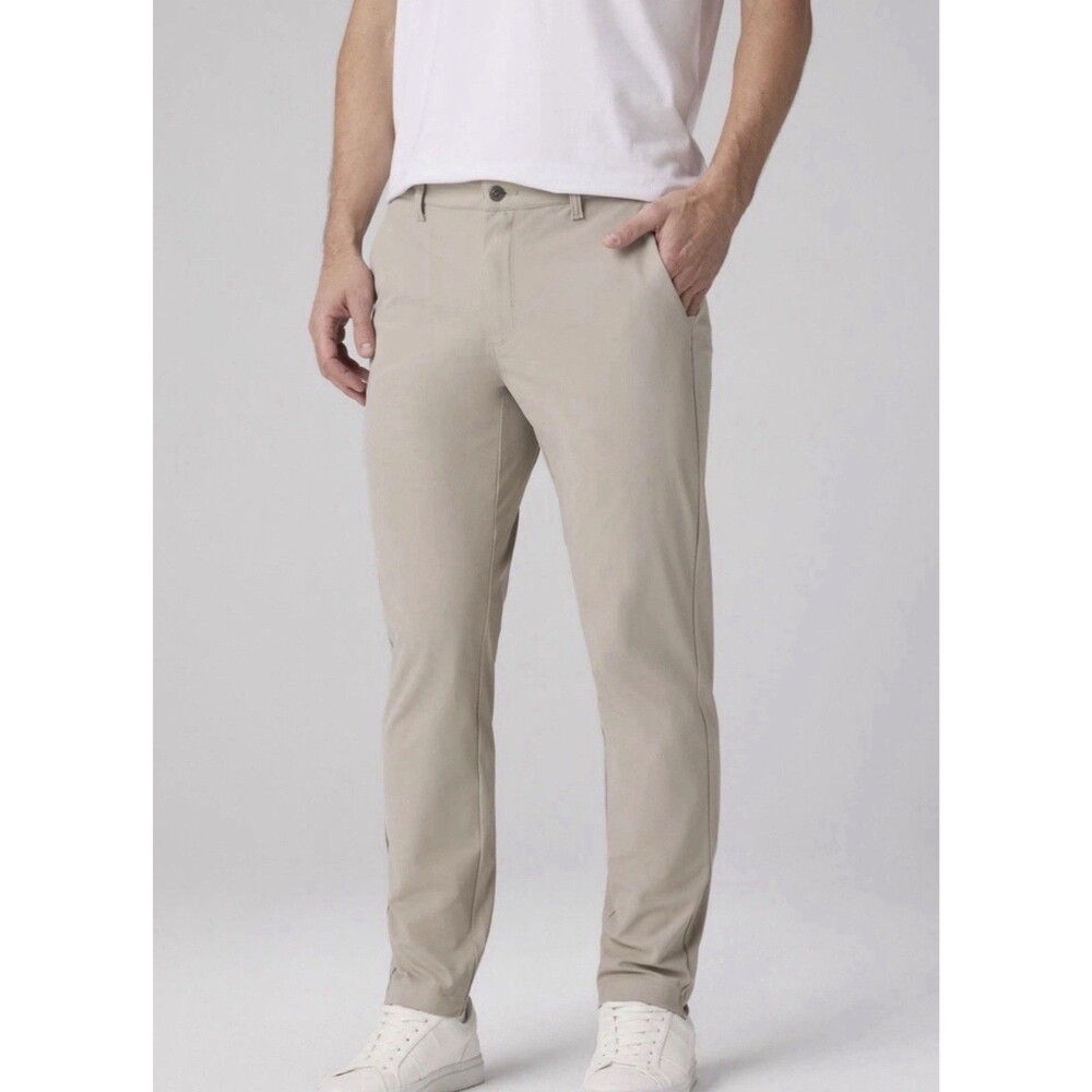 Fabletics Pants Mens 30x32 Beige The Don Trouser Slim Fit Chino EUC $125
